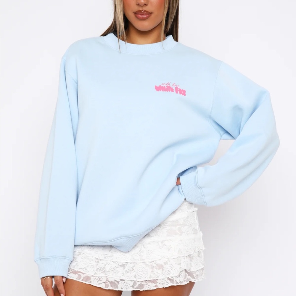 With Love & Romance Oversized Sweater Baby Blue💙💕💖